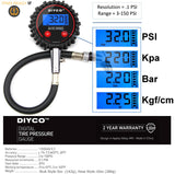 DIYCO D1 Digital Tire Pressure Gauge with Hose 150 PSI  (0.1 Resolution) - diycopro.com