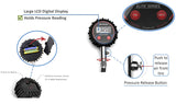 DIYCO Model D5 - Elite Series - Digital Tire Pressure Gauge with Offset Dual Foot Chuck for Dually RV Truck - diycopro.com